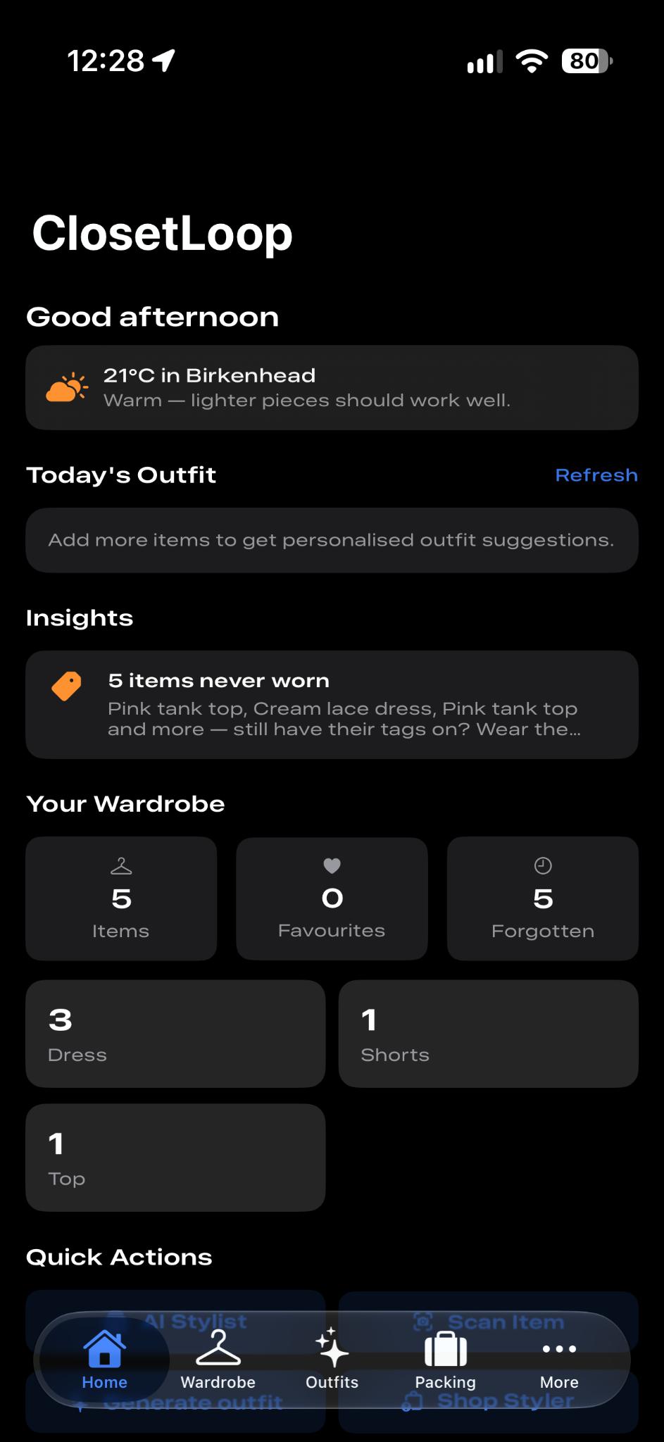 ClosetLoop application preview