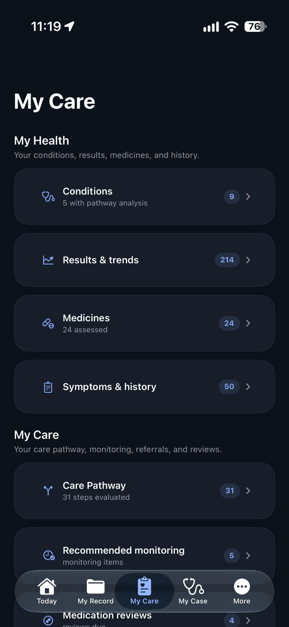 Health Record Ally application preview